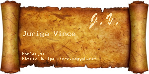 Juriga Vince névjegykártya